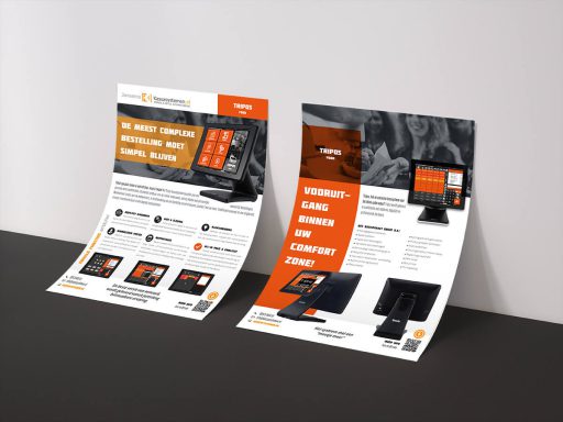 Productsheet leaflets voor Janssens Kassasystemen