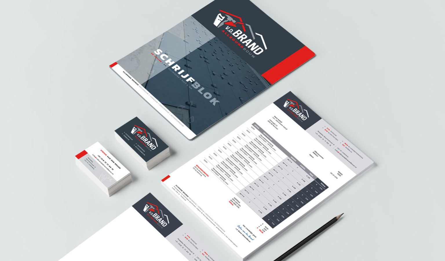 Huisstijl vormgeving v.d. Brand allround bouw