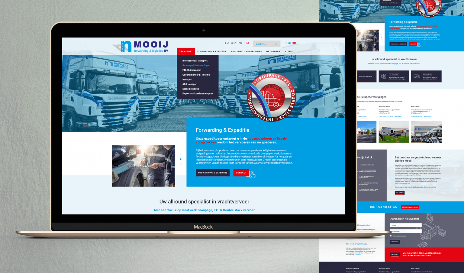 Website CMS transportbedrijf Nico Mooij