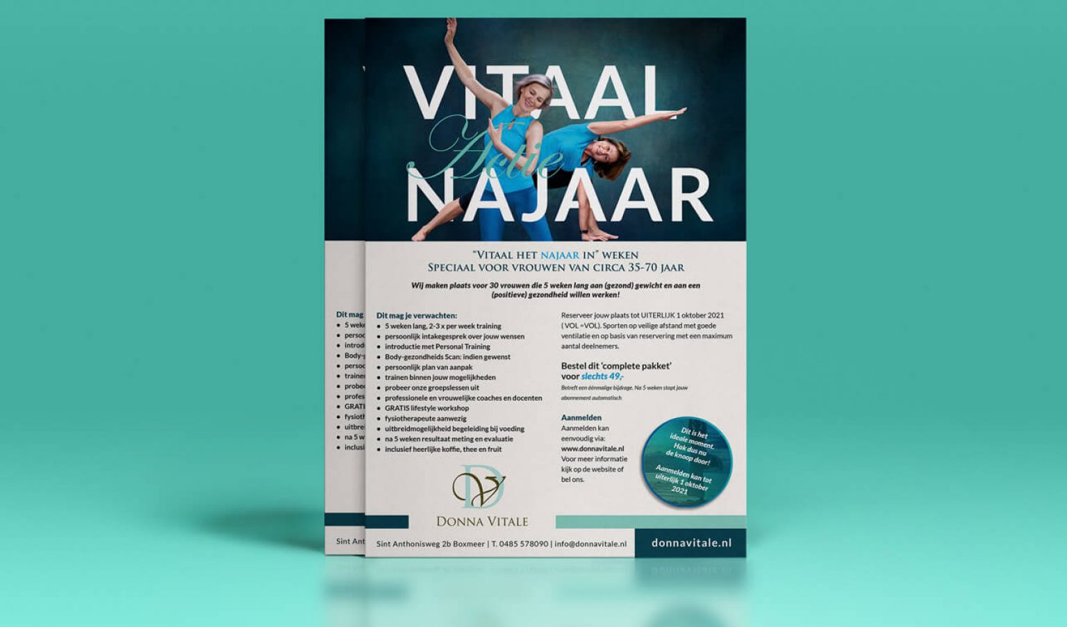 Vormgeving flyer sportschool Donna Vitale