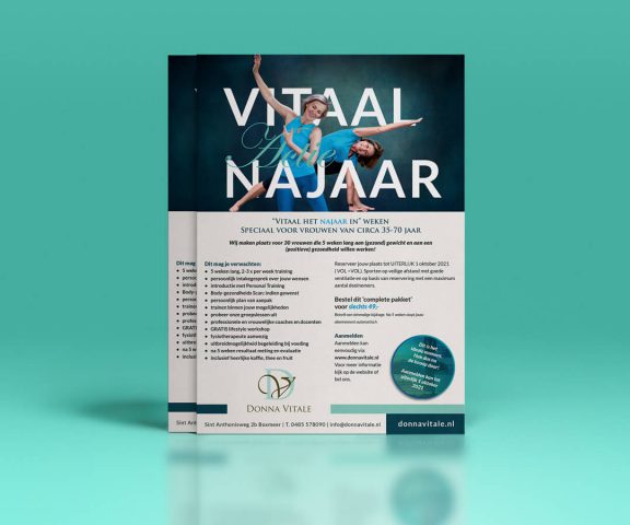 Vormgeving flyer sportschool Donna Vitale