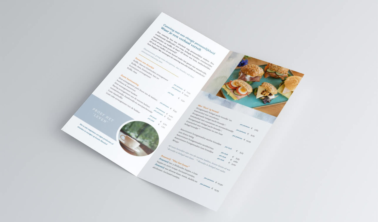 Cateringfolder ontwerp voor Binnenplaats Hanshof